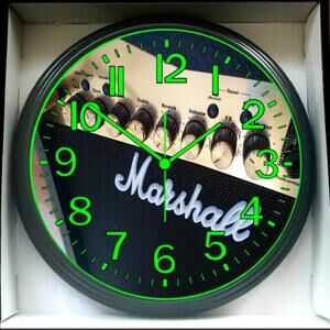 Marshall Amplifier Wall Clock with Green Accents